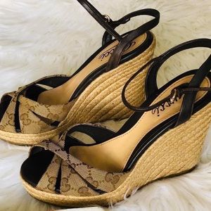 Gucci Penelope GG Canvas Espadrille Wedges